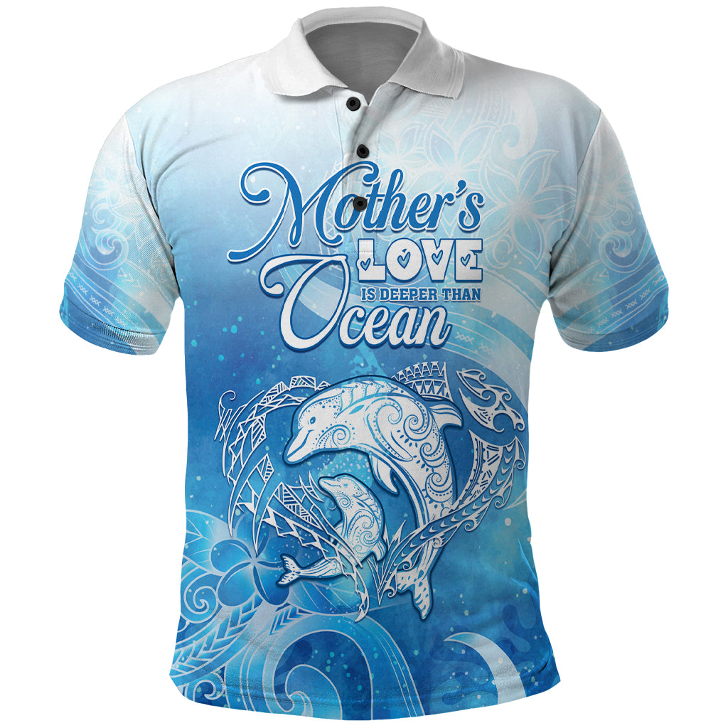 Mother's Love Is Deeper Than Ocean Polo Shirt Polynesian Style
