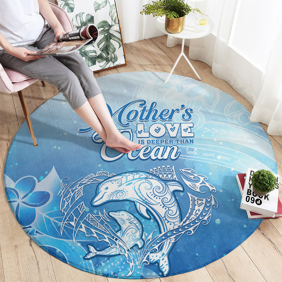 Mother's Love Is Deeper Than Ocean Round Carpet Polynesian Style LT05 - Polynesian Pride