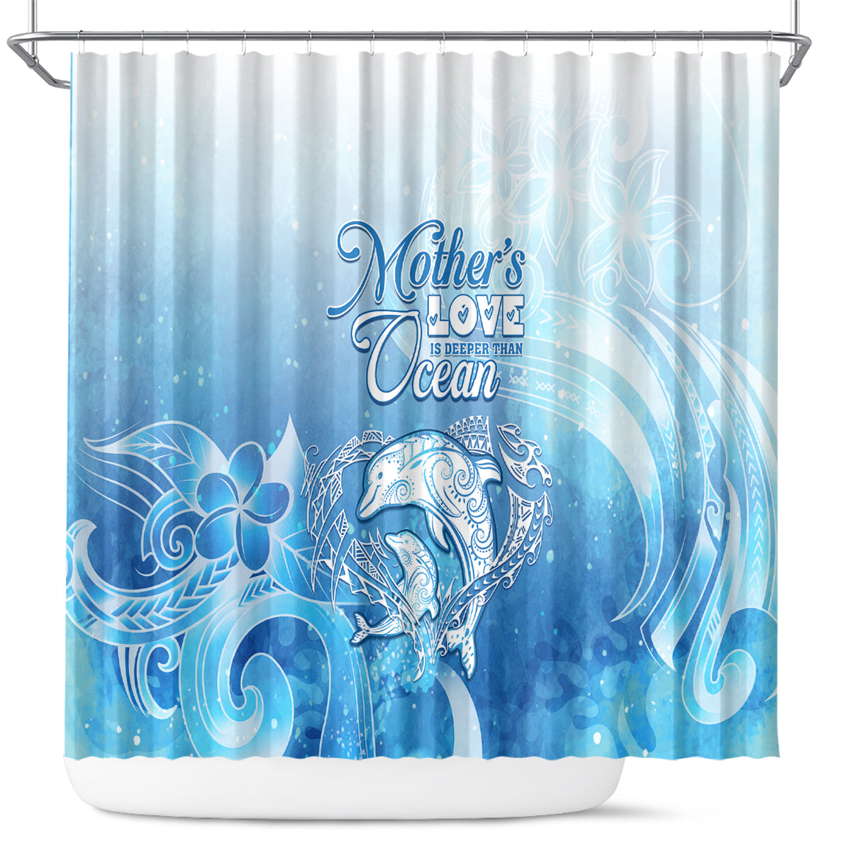 Mother's Love Is Deeper Than Ocean Shower Curtain Polynesian Style LT05 Blue - Polynesian Pride