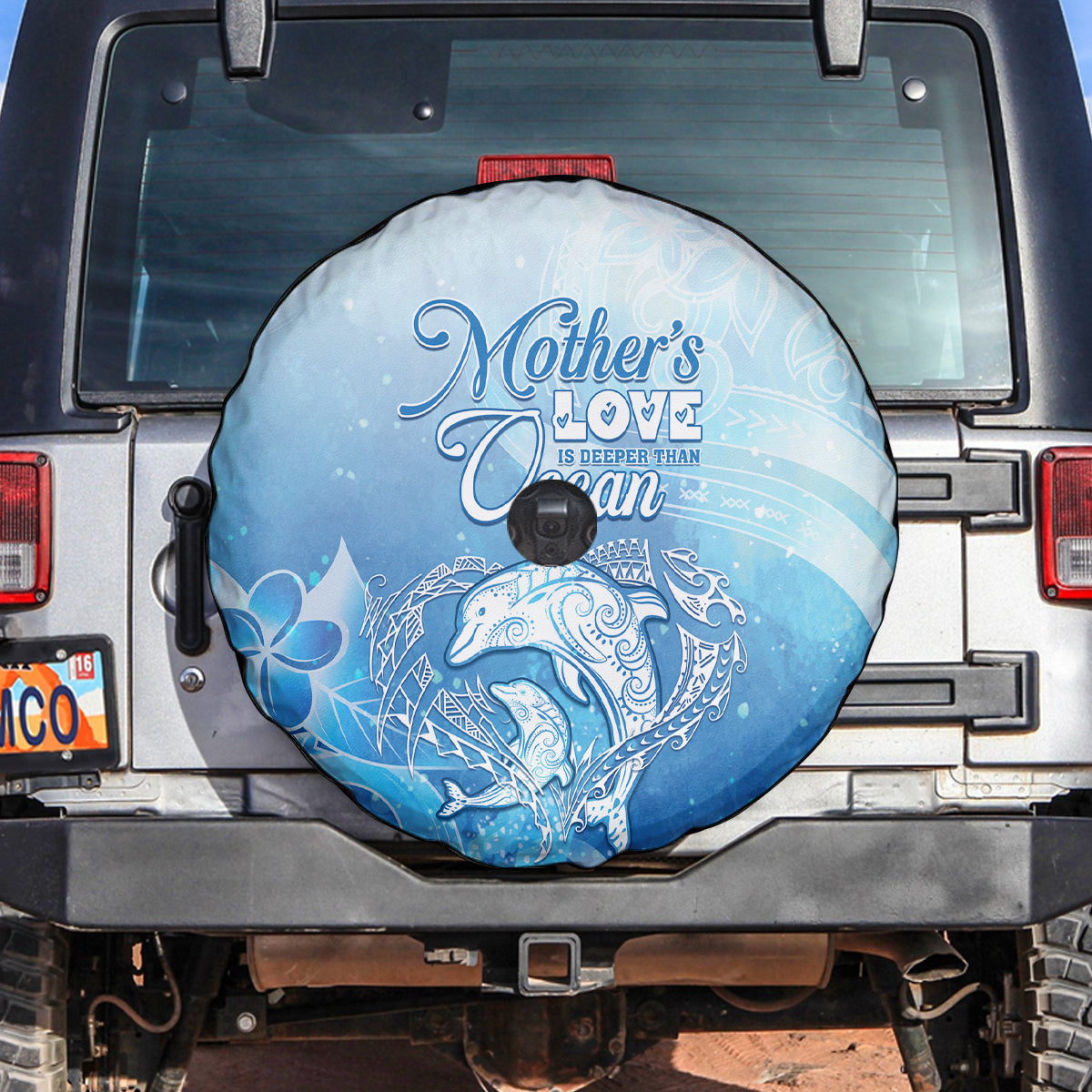 Mother's Love Is Deeper Than Ocean Spare Tire Cover Polynesian Style