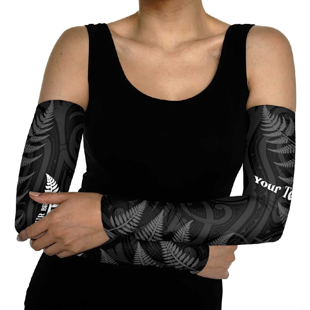 Personalised New Zealand Chur Bro Arm Sleeves Maori Koru With Silver Fern LT05 - Polynesian Pride