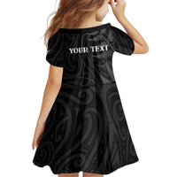 Personalised New Zealand Chur Bro Family Matching Off Shoulder Short Dress and Hawaiian Shirt Maori Koru With Silver Fern