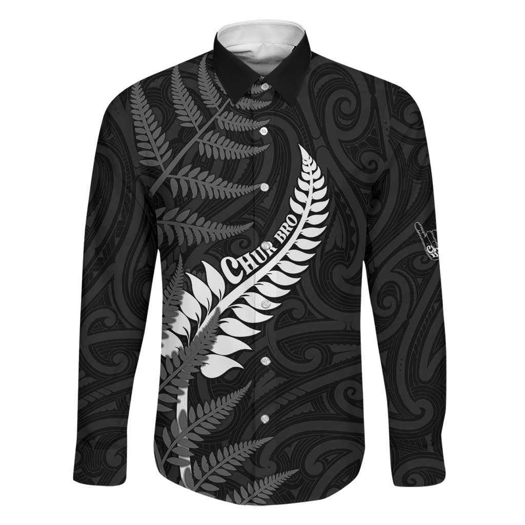 Personalised New Zealand Chur Bro Family Matching Off Shoulder Short Dress and Hawaiian Shirt Maori Koru With Silver Fern
