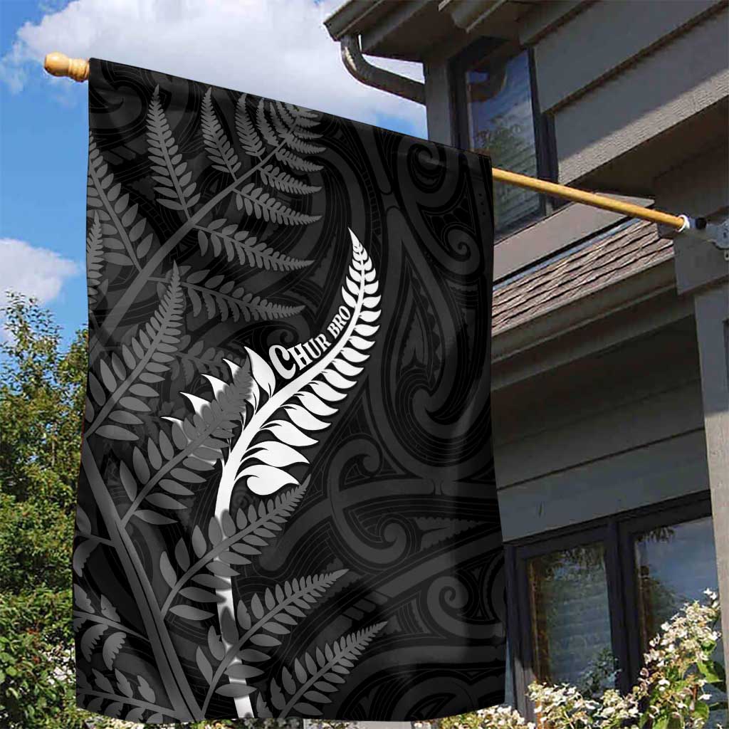 New Zealand Chur Bro Garden Flag Maori Koru With Silver Fern