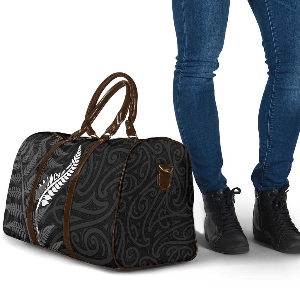 New Zealand Chur Bro Travel Bag Maori Koru With Silver Fern LT05 - Polynesian Pride