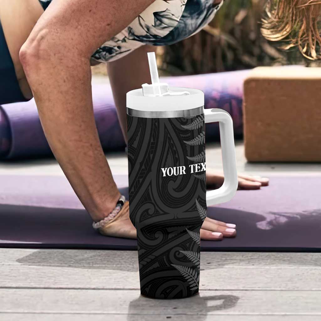 Personalised New Zealand Chur Bro Tumbler With Handle Maori Koru With Silver Fern LT05 - Polynesian Pride