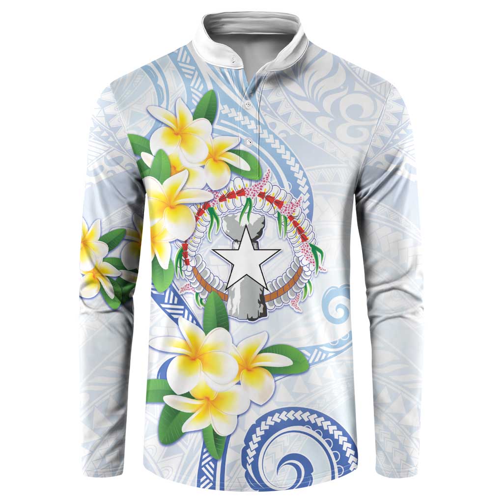 Northern Mariana Islands Chamorro Button Sweatshirt Plumeria Curves Style White Version