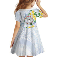 Northern Mariana Islands Chamorro Family Matching Summer Maxi Dress and Hawaiian Shirt Plumeria Curves Style White Version