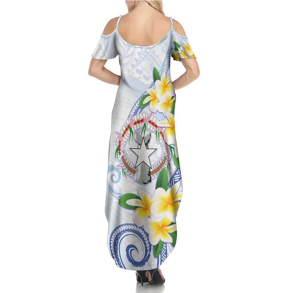 Northern Mariana Islands Chamorro Family Matching Summer Maxi Dress and Hawaiian Shirt Plumeria Curves Style White Version