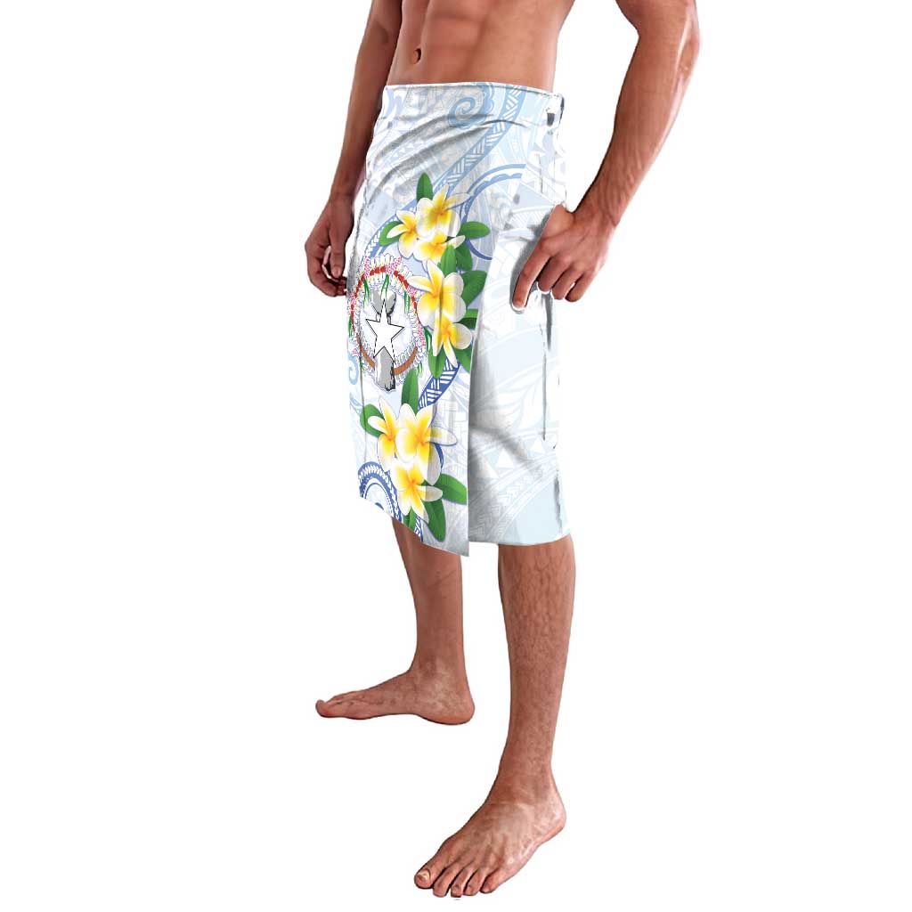 Northern Mariana Islands Chamorro Lavalava Plumeria Curves Style White Version LT05 - Polynesian Pride
