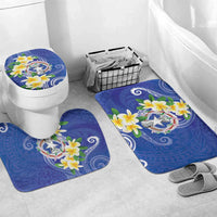 Northern Mariana Islands Chamorro Bathroom Set Plumeria Curves Style Navy Version