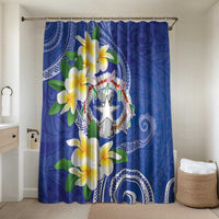 Northern Mariana Islands Chamorro Bathroom Set Plumeria Curves Style Navy Version