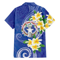 Northern Mariana Islands Chamorro Family Matching Long Sleeve Bodycon Dress and Hawaiian Shirt Plumeria Curves Style Navy Version LT05 - Polynesian Pride