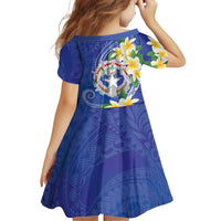 Northern Mariana Islands Chamorro Family Matching Short Sleeve Bodycon Dress and Hawaiian Shirt Plumeria Curves Style Navy Version LT05 - Polynesian Pride