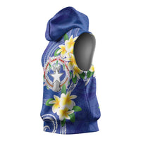 Northern Mariana Islands Chamorro Sleeveless Hoodie Plumeria Curves Style Navy Version