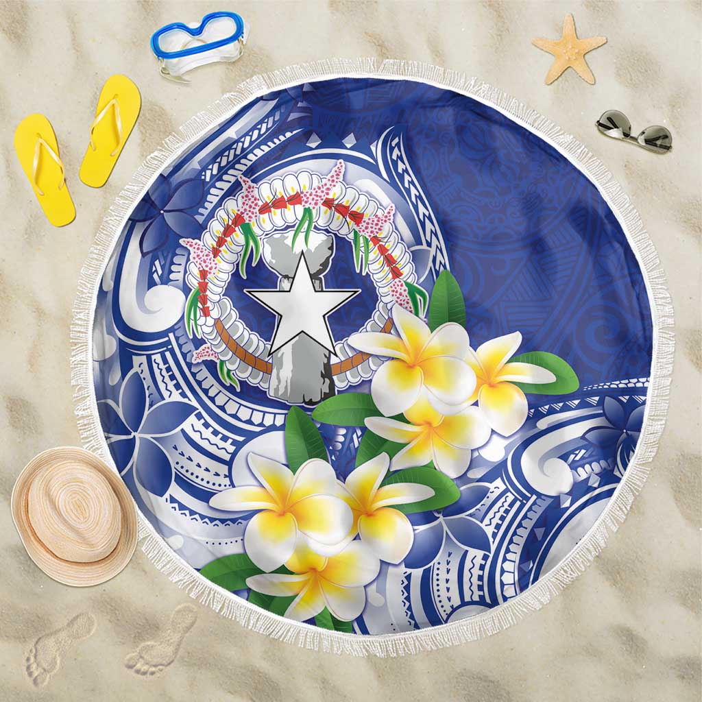 Northern Mariana Islands Beach Blanket Polynesian Pattern With Frangipani