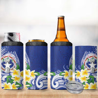 Northern Mariana Islands 4 in 1 Can Cooler Tumbler Polynesian Pattern With Frangipani LT05 - Polynesian Pride