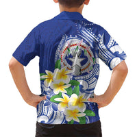 Northern Mariana Islands Family Matching Off Shoulder Maxi Dress and Hawaiian Shirt Polynesian Pattern With Frangipani