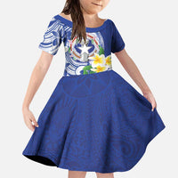 Northern Mariana Islands Family Matching Off Shoulder Maxi Dress and Hawaiian Shirt Polynesian Pattern With Frangipani