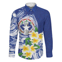 Northern Mariana Islands Family Matching Off Shoulder Maxi Dress and Hawaiian Shirt Polynesian Pattern With Frangipani