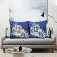 Northern Mariana Islands Pillow Cover Polynesian Pattern With Frangipani