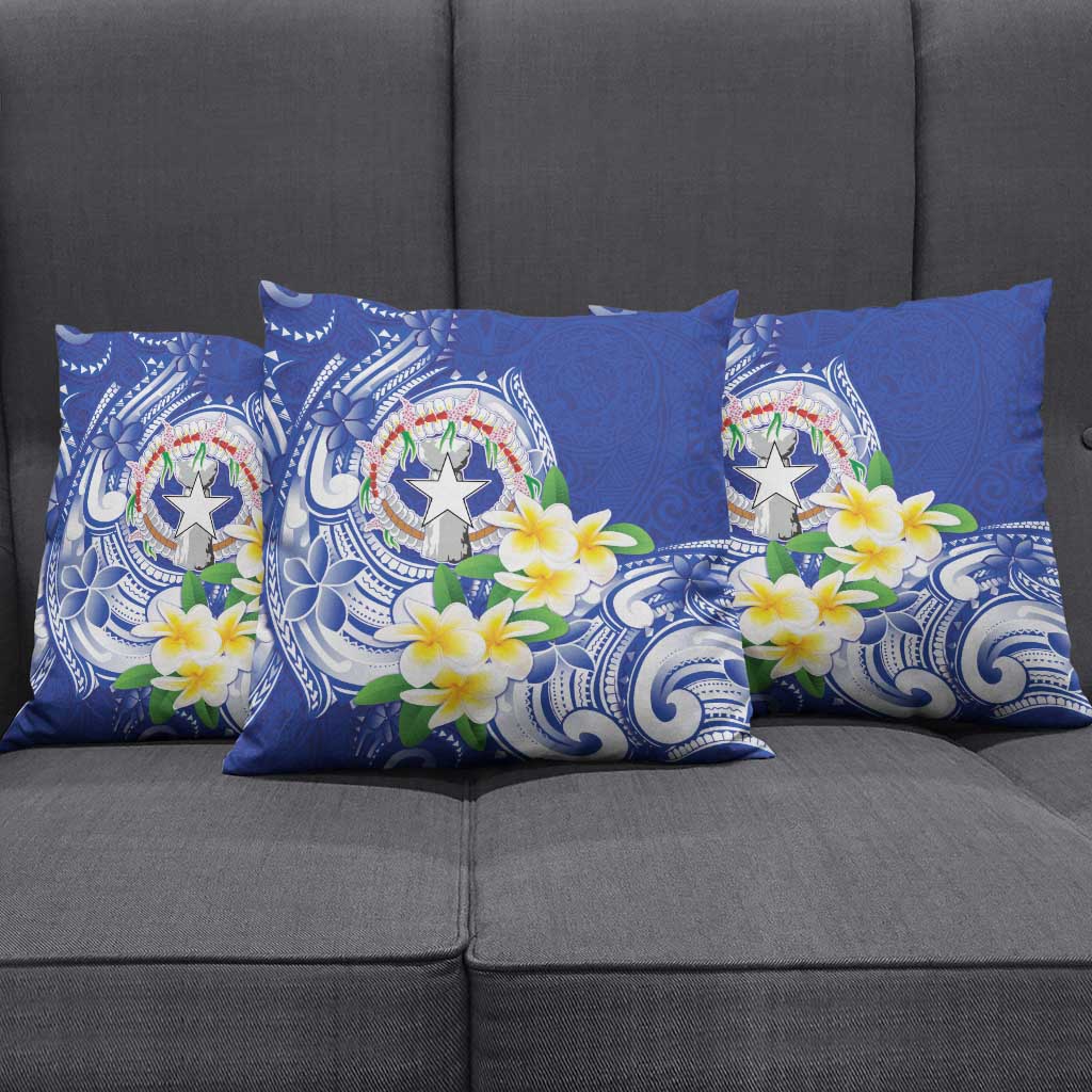 Northern Mariana Islands Pillow Cover Polynesian Pattern With Frangipani