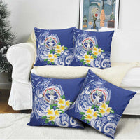Northern Mariana Islands Pillow Cover Polynesian Pattern With Frangipani