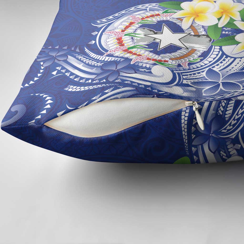 Northern Mariana Islands Pillow Cover Polynesian Pattern With Frangipani