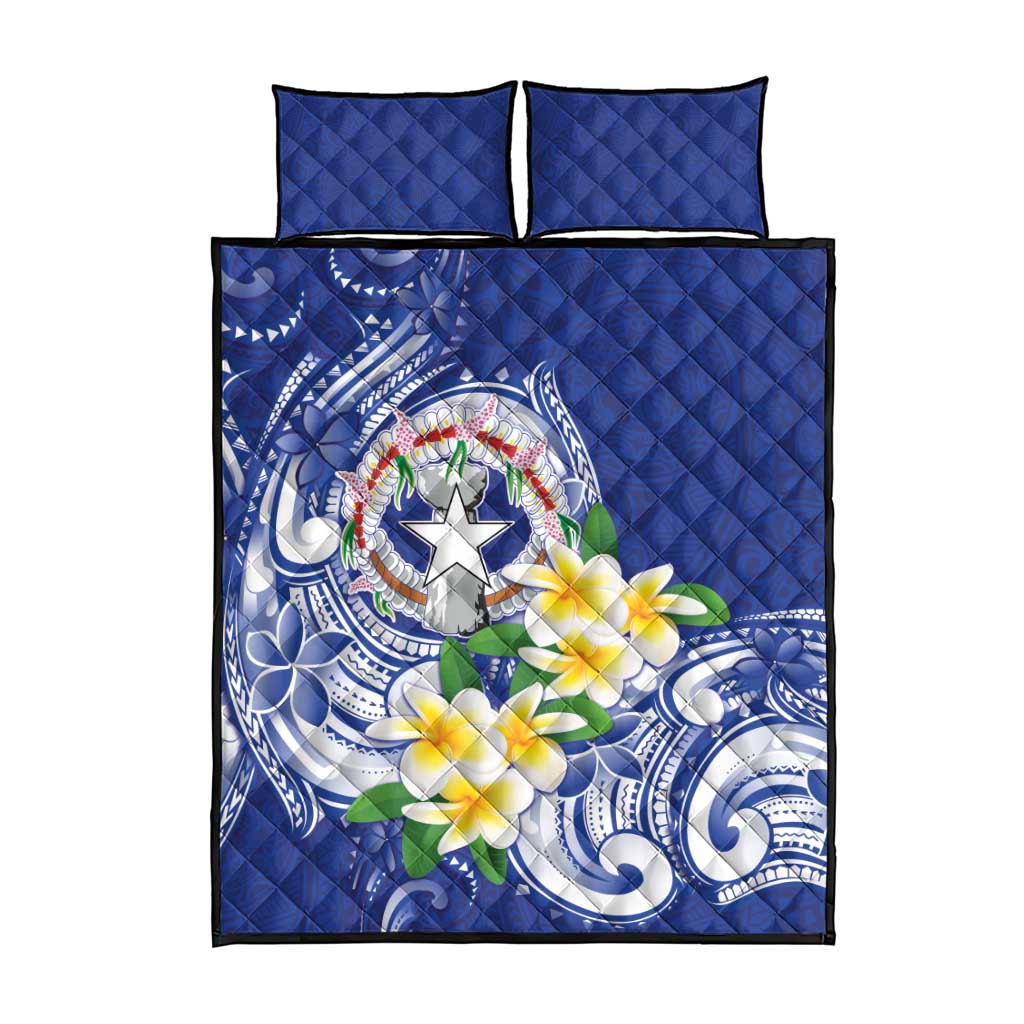 Northern Mariana Islands Quilt Bed Set Polynesian Pattern With Frangipani LT05 - Polynesian Pride