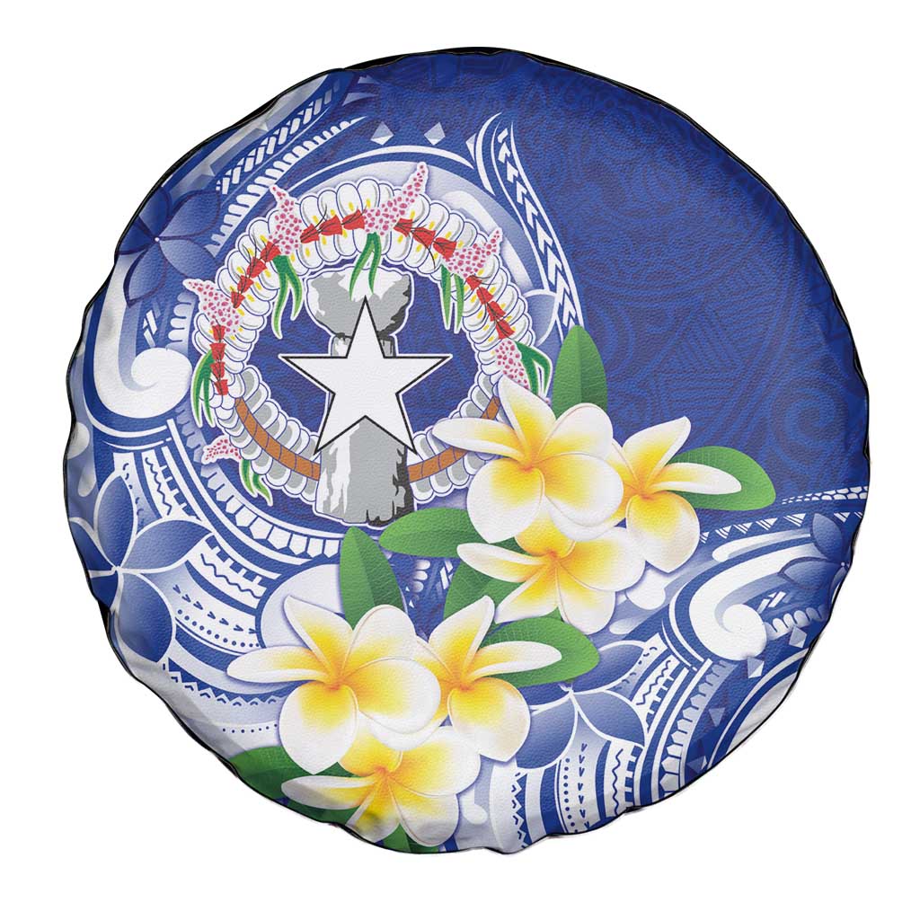 Northern Mariana Islands Spare Tire Cover Polynesian Pattern With Frangipani LT05 - Polynesian Pride