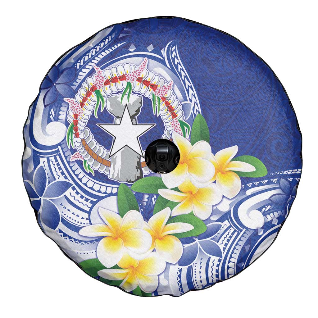 Northern Mariana Islands Spare Tire Cover Polynesian Pattern With Frangipani LT05 - Polynesian Pride