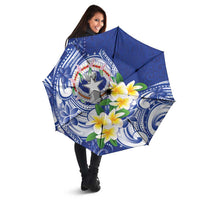 Northern Mariana Islands Umbrella Polynesian Pattern With Frangipani LT05 - Polynesian Pride