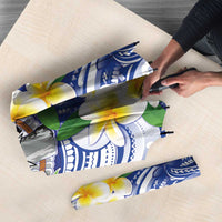 Northern Mariana Islands Umbrella Polynesian Pattern With Frangipani LT05 - Polynesian Pride