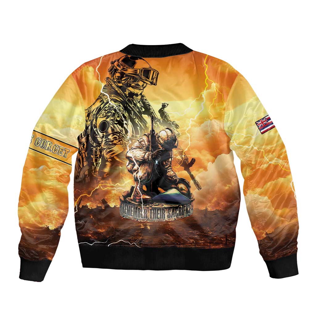 Hawaii Memorial Day Bomber Jacket Remember Their Sacrifice LT05 - Polynesian Pride