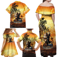 Hawaii Memorial Day Family Matching Off Shoulder Maxi Dress and Hawaiian Shirt Remember Their Sacrifice