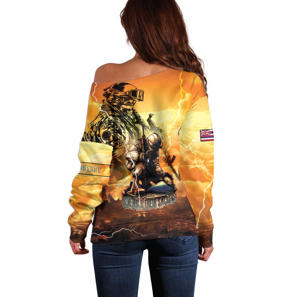 Hawaii Memorial Day Off Shoulder Sweater Remember Their Sacrifice