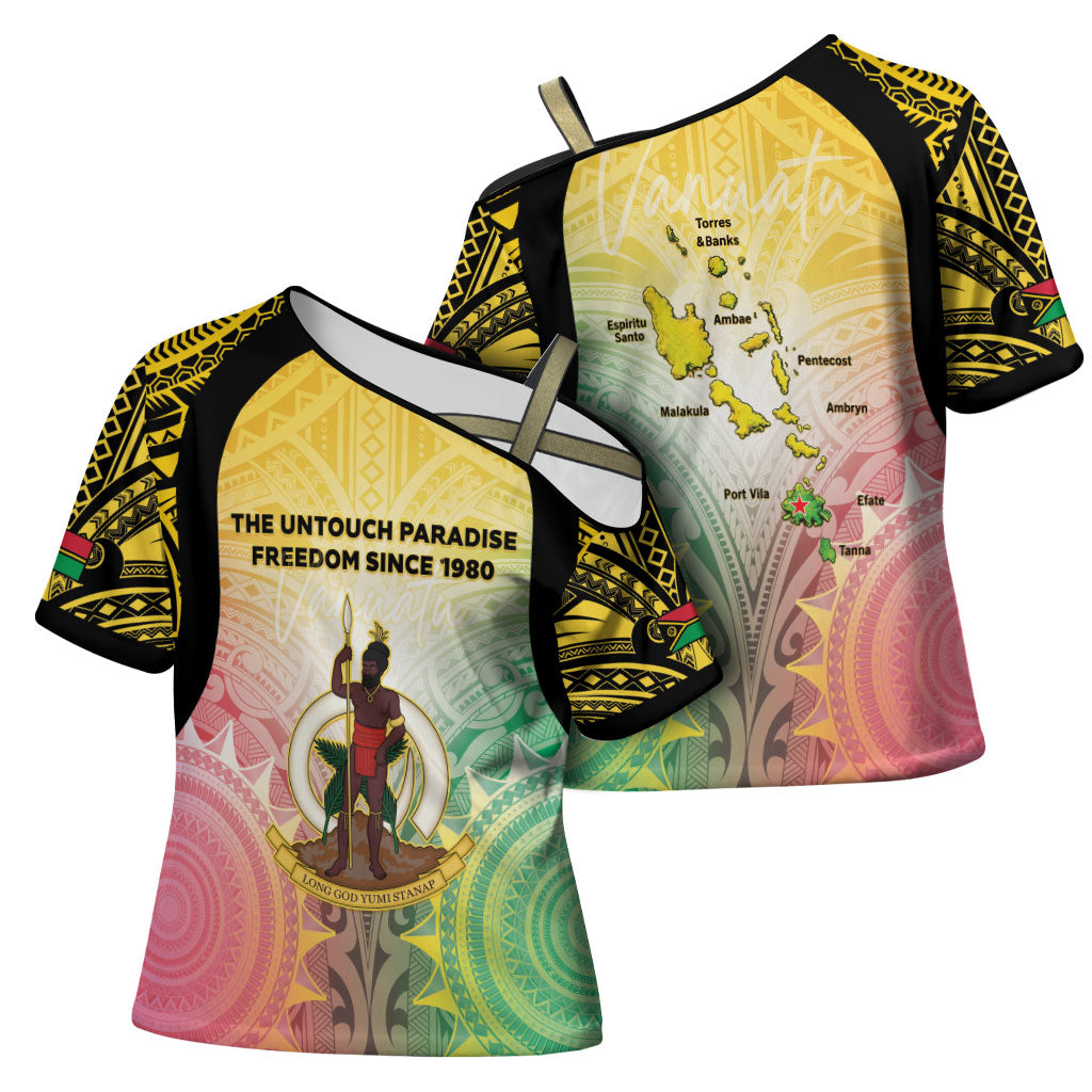 Vanuatu Independence Day Cross Shoulder Shirt The Untouched Paradise