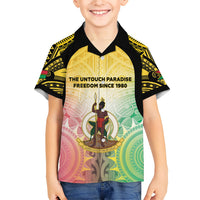 Vanuatu Independence Day Family Matching Long Sleeve Bodycon Dress and Hawaiian Shirt The Untouched Paradise