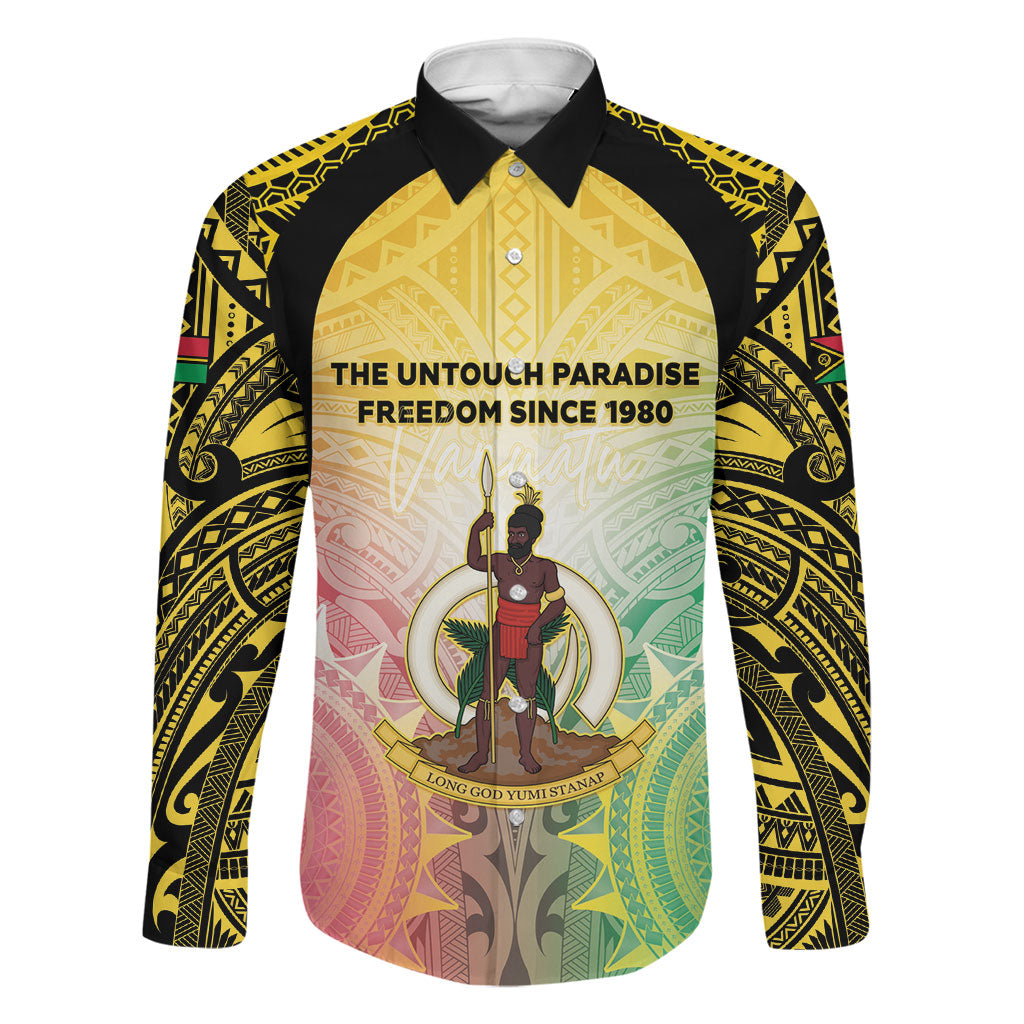 Vanuatu Independence Day Family Matching Off The Shoulder Long Sleeve Dress and Hawaiian Shirt The Untouched Paradise