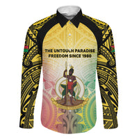 Vanuatu Independence Day Family Matching Off The Shoulder Long Sleeve Dress and Hawaiian Shirt The Untouched Paradise