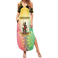 Vanuatu Independence Day Family Matching Summer Maxi Dress and Hawaiian Shirt The Untouched Paradise