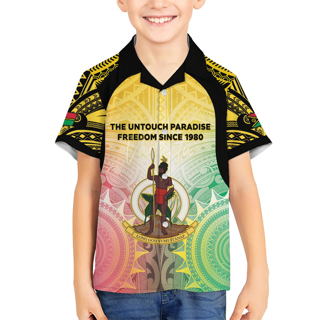 Vanuatu Independence Day Kid Hawaiian Shirt The Untouched Paradise