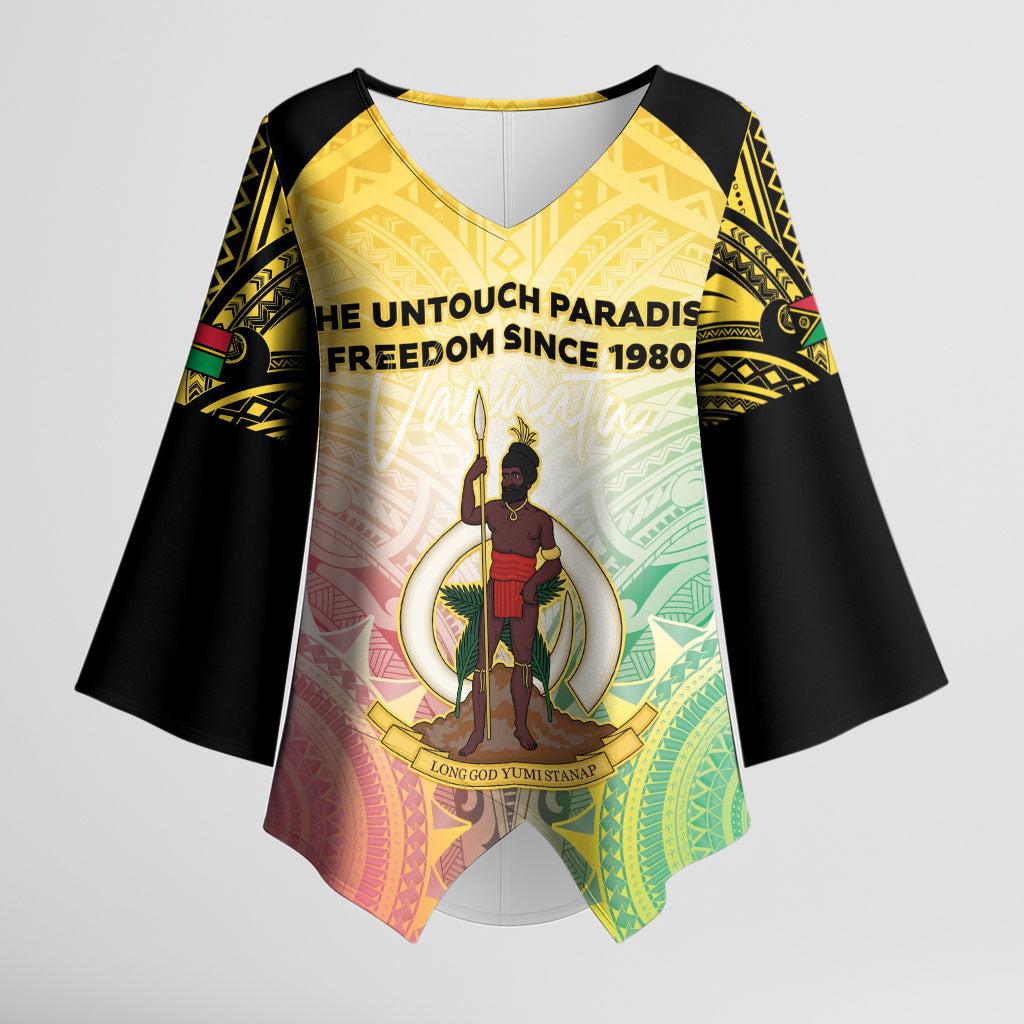 Vanuatu Independence Day Kimono Sleeve Blouse The Untouched Paradise LT05 Female Colorful - Polynesian Pride