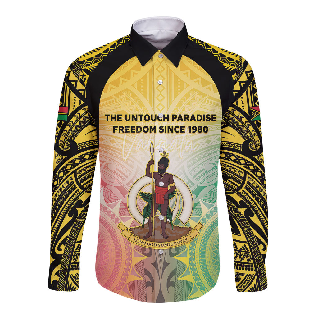 Vanuatu Independence Day Long Sleeve Button Shirt The Untouched Paradise LT05 Unisex Colorful - Polynesian Pride
