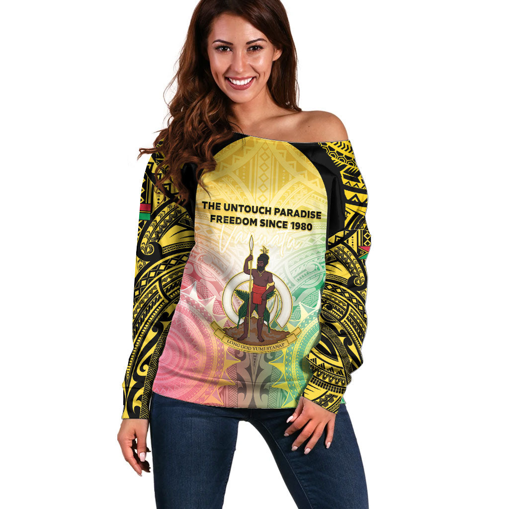 Vanuatu Independence Day Off Shoulder Sweater The Untouched Paradise