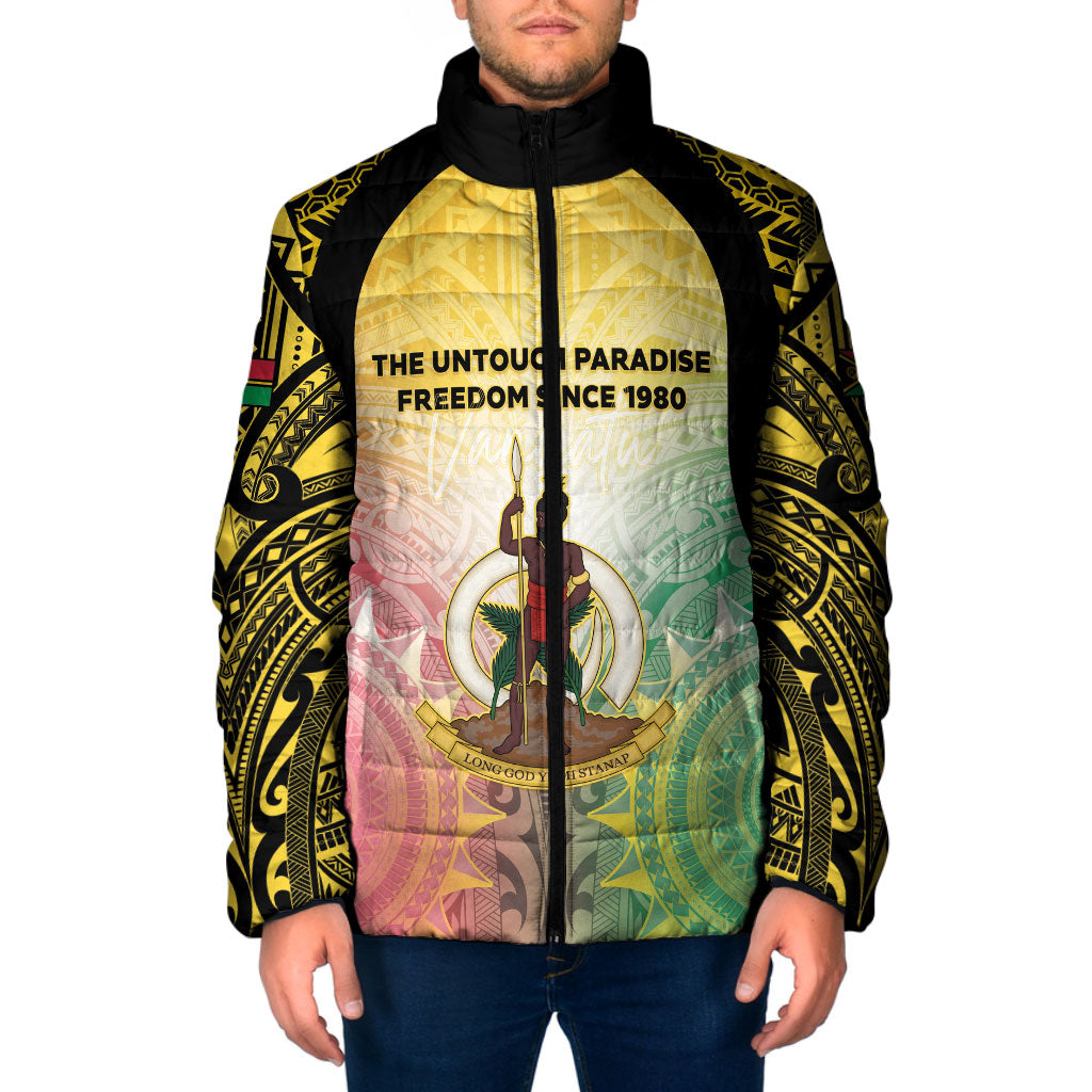 Vanuatu Independence Day Padded Jacket The Untouched Paradise LT05 Men Colorful - Polynesian Pride