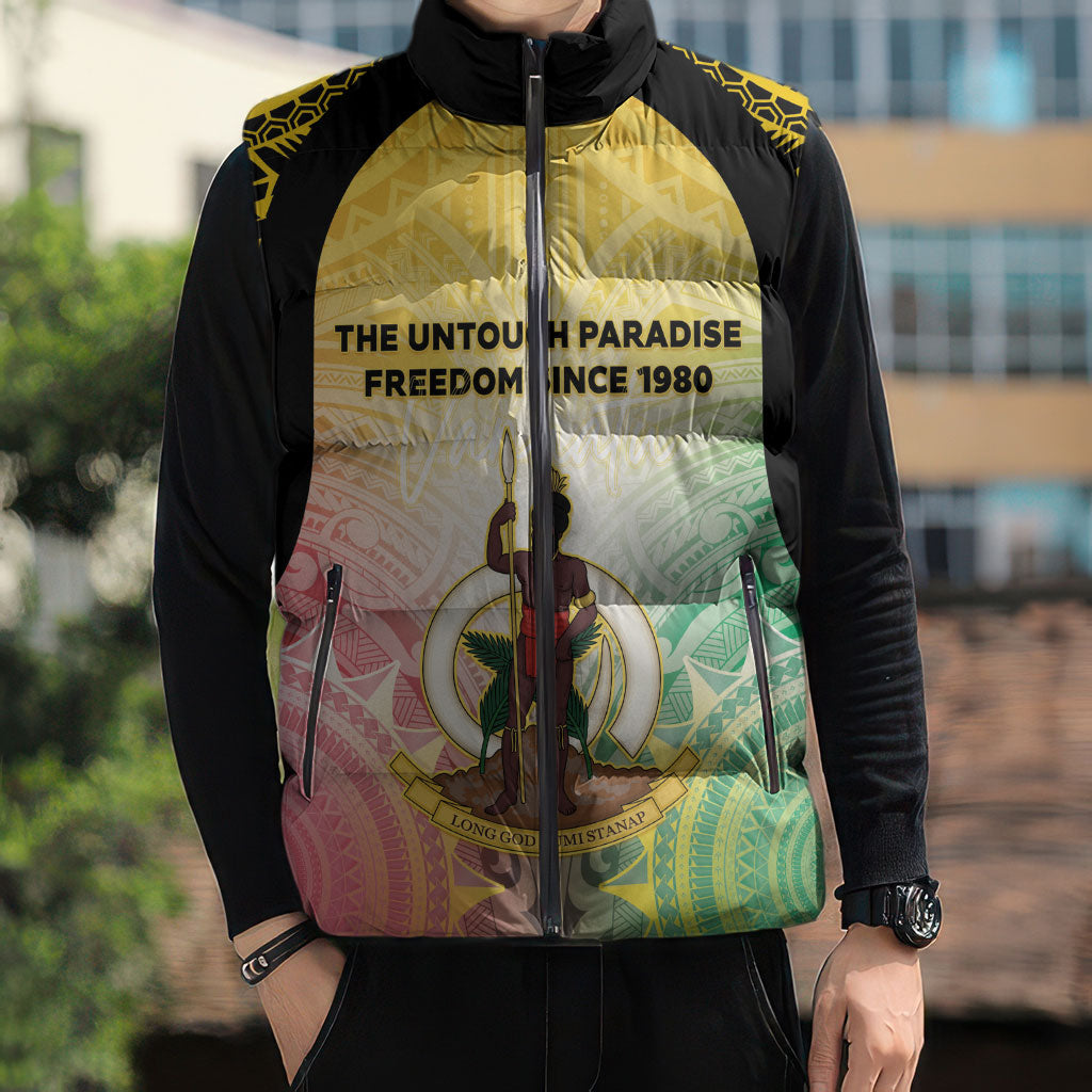 Vanuatu Independence Day Sleeveless Puffer Jacket The Untouched Paradise