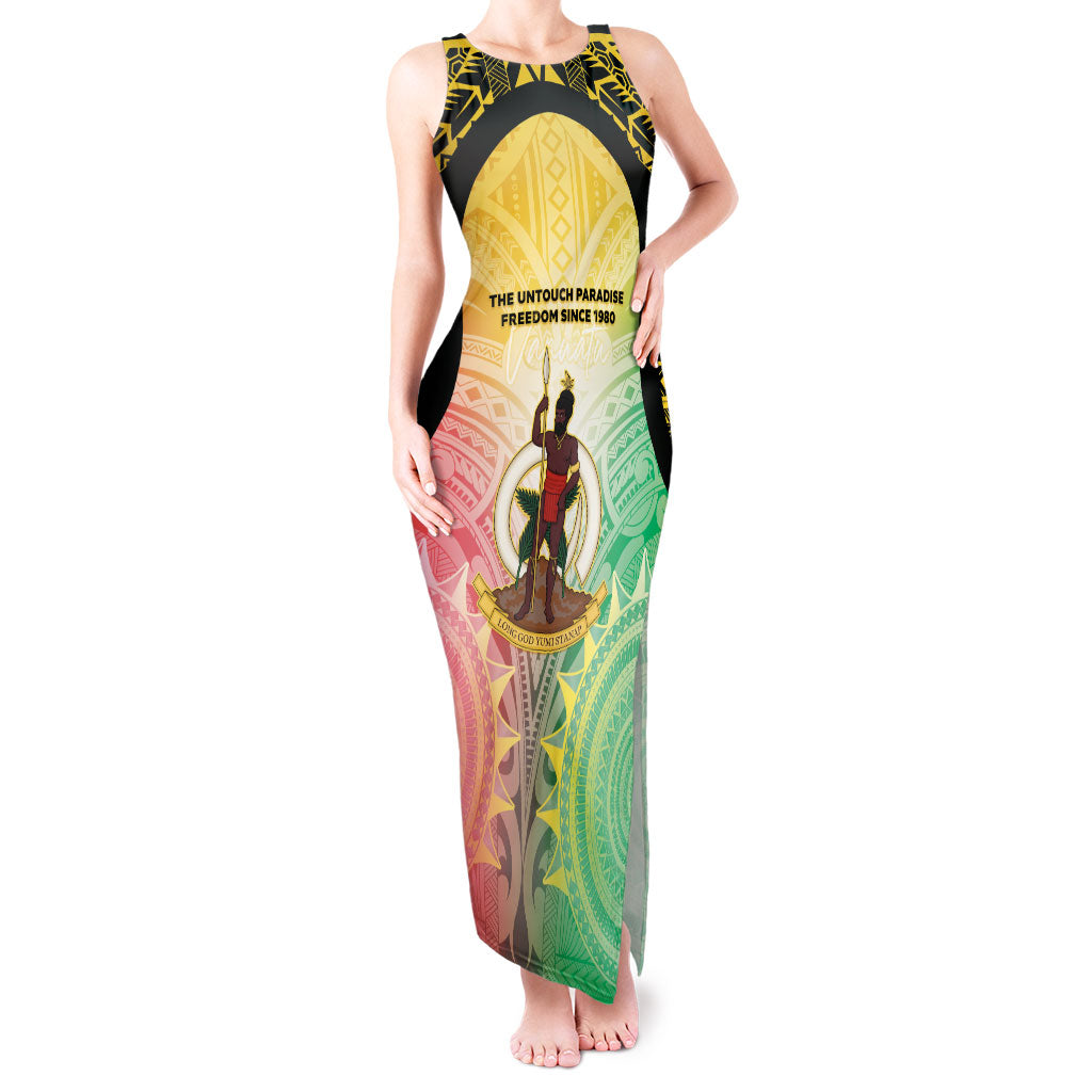 Vanuatu Independence Day Tank Maxi Dress The Untouched Paradise LT05 Women Colorful - Polynesian Pride