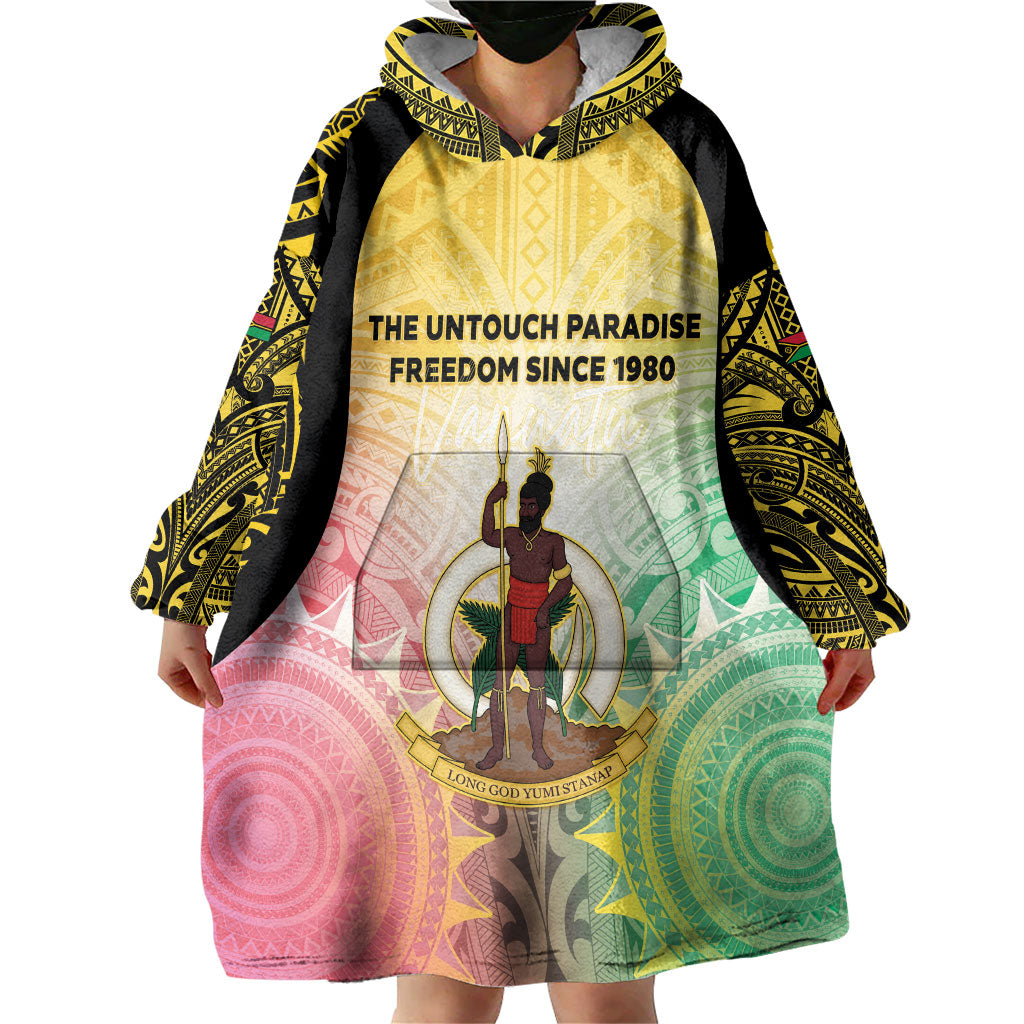 Vanuatu Independence Day Wearable Blanket Hoodie The Untouched Paradise