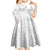 Samoa Lotu Tamaiti Kid Short Sleeve Dress White Sunday Polynesian Pattern With Tropical Flowers